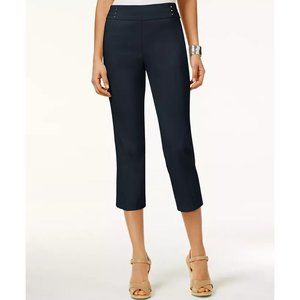 JM Collection Embellished Pull-On Capri Pants - Intrepid Blue
